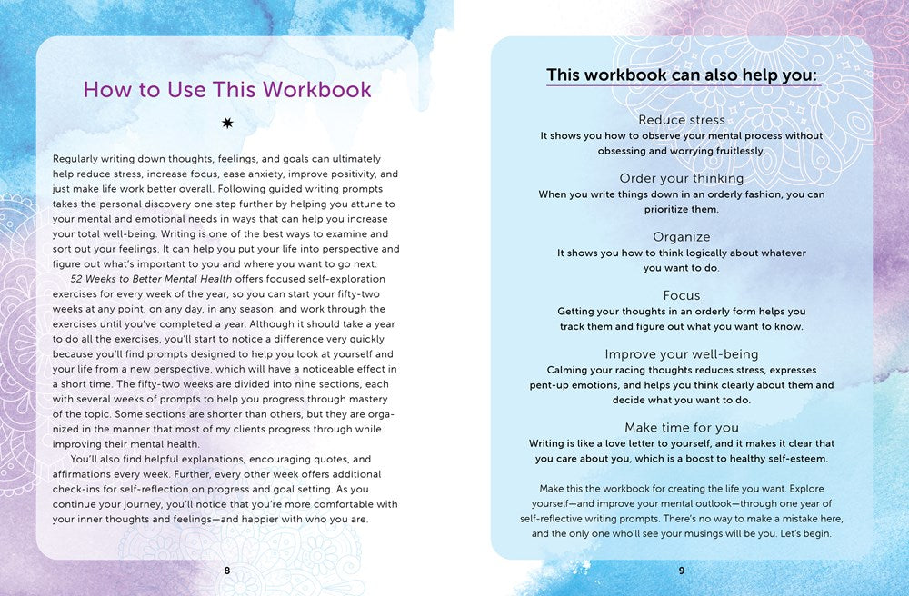 52 Weeks to Better Mental Health: A Guided Workbook for Self-Exploration and Growth (Volume 5)