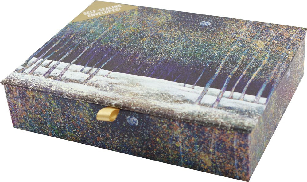 Woodland Evening Deluxe Boxed Holiday Cards (20 cards, 21 self-sealing envelopes)