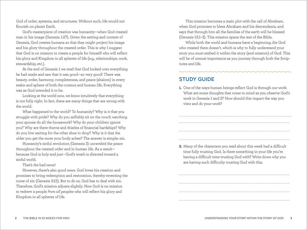 The Bible in 52 Weeks for Men: A Yearlong Bible Study